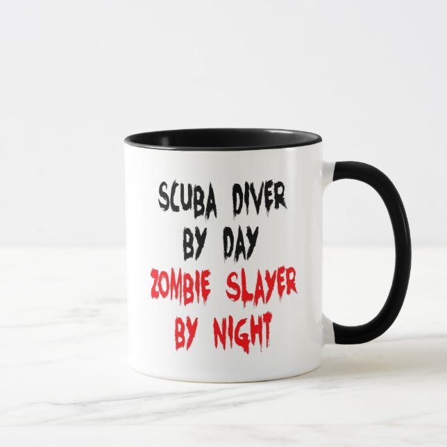 Scuba Diver Zombie Joke Mug (Right)
