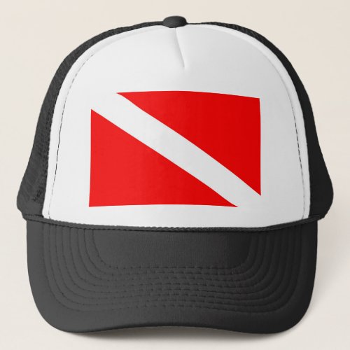 scuba divers flag diagonal network dive symbol trucker hat