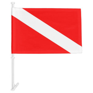 scuba divers flag red diagonal dive symbol