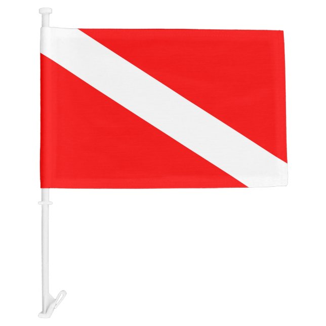 scuba divers flag red diagonal dive symbol (Front)