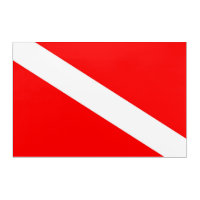 scuba divers flag red diagonal dive symbol