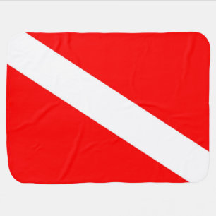 scuba divers flag red diagonal dive symbol baby blanket