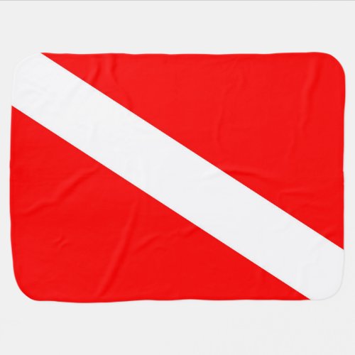 scuba divers flag red diagonal dive symbol baby blanket