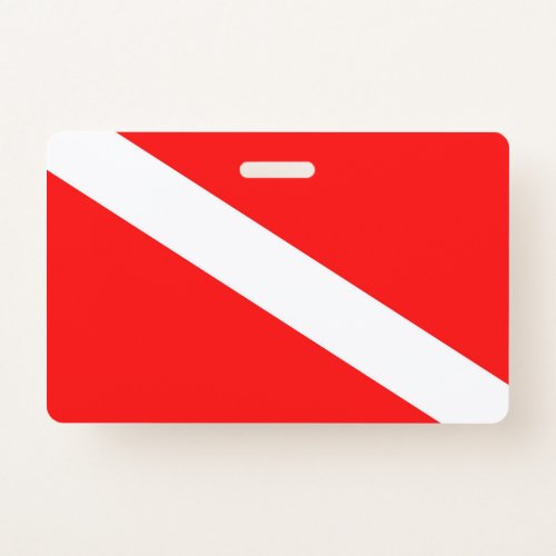 scuba divers flag red diagonal dive symbol badge