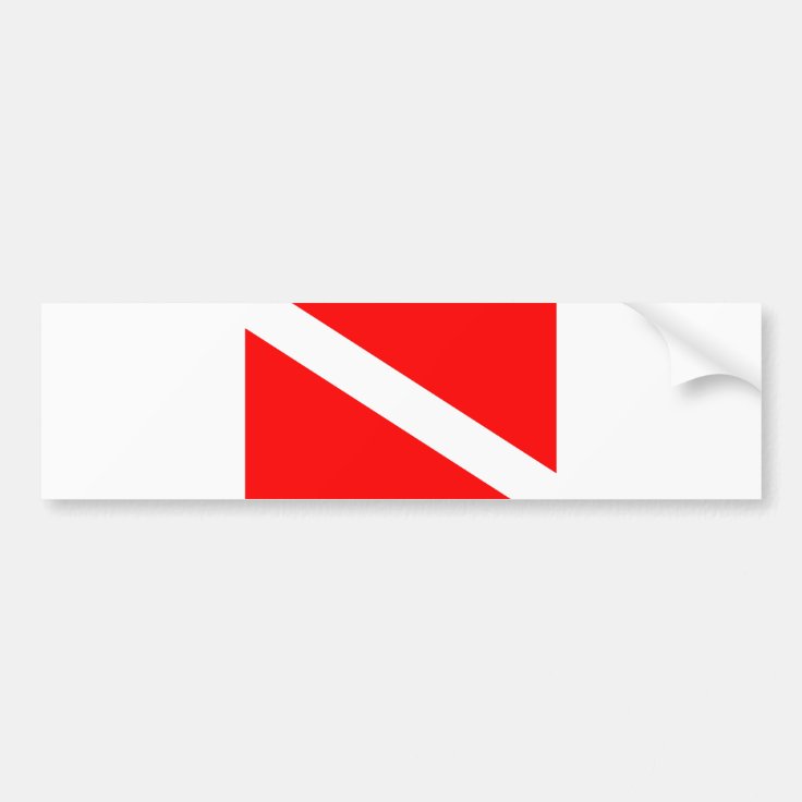 Trident Scuba Diving Bumper Decal - Diver On Flag Design (DS57)