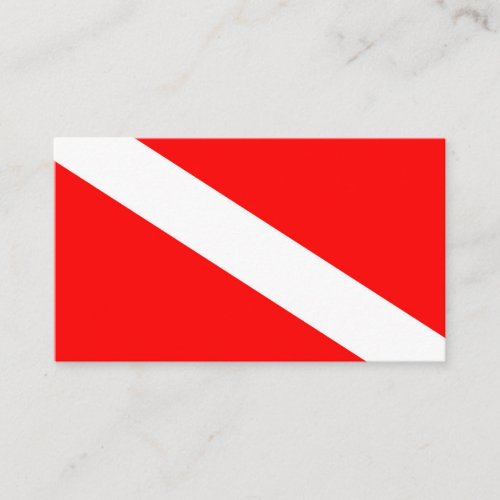scuba divers flag red diagonal dive symbol business card