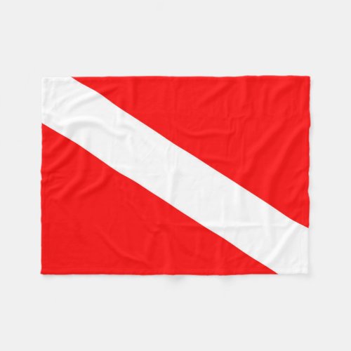scuba divers flag red diagonal dive symbol fleece blanket