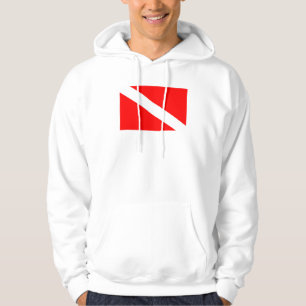 scuba divers flag red diagonal dive symbol hoodie