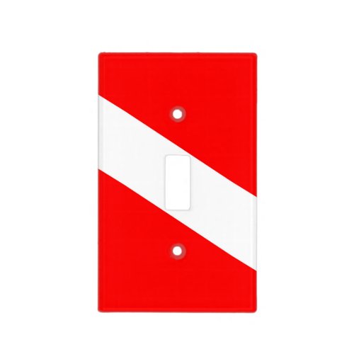 scuba divers flag red diagonal dive symbol light switch cover