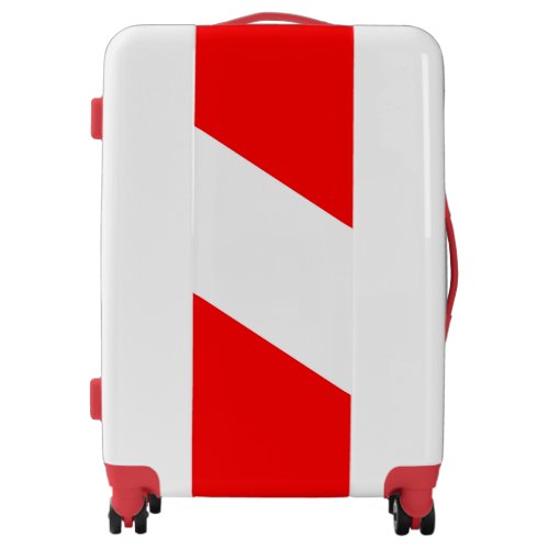scuba divers flag red diagonal dive symbol luggage
