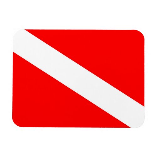scuba divers flag red diagonal dive symbol magnet