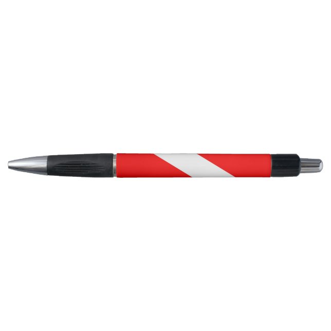 scuba divers flag red diagonal dive symbol pen (Front)