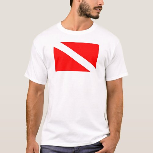 scuba divers flag red diagonal dive symbol T_Shirt