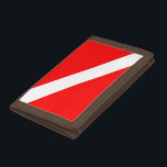 scuba divers flag red diagonal dive symbol trifold wallet<br><div class="desc">scuba divers flag red diagonal dive symbol</div>