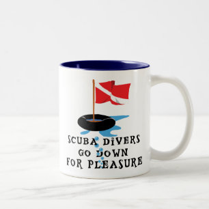 Scuba Divers Go Down For Pleasure Two-Tone Coffee Mug