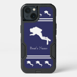 SCUBA DIVERS Monogrammed White Navy Gray iPhone 13 Case