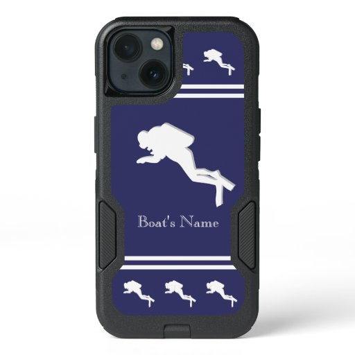 SCUBA DIVERS Monogrammed White Navy Gray iPhone 13 Case