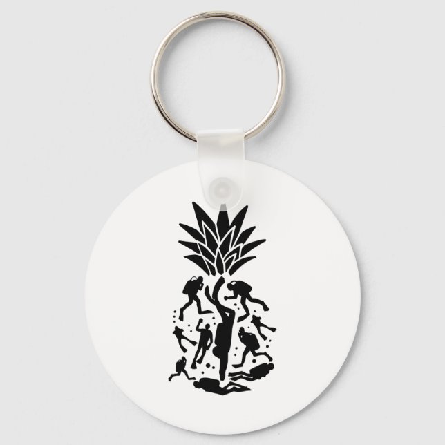 Scuba Divers Pineapple Keychain (Front)