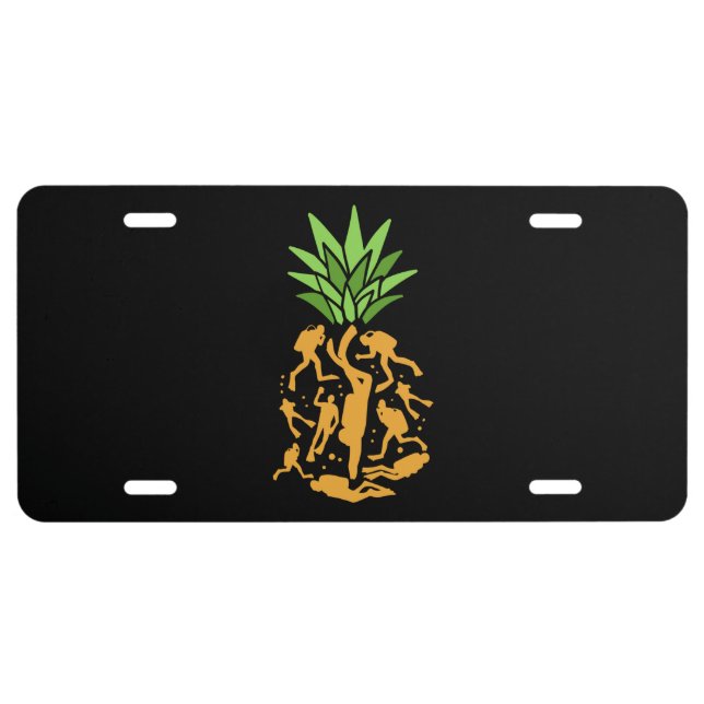 Scuba Divers Pineapple License Plate (Front)