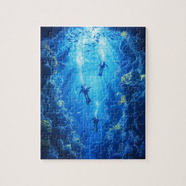 Scuba Divers, Underwater Scene Jigsaw Puzzle (Vertical)