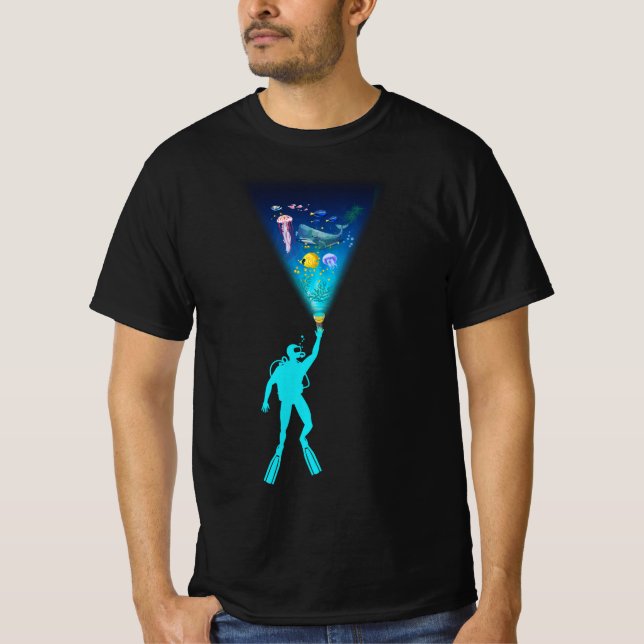 Scuba Diving Apparel Scuba Diving Ocean Life Marin T-Shirt (Front)