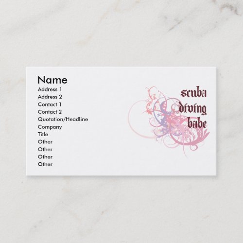 Scuba Diving Babe Business Card Template