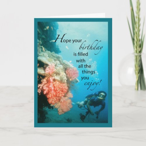 Scuba Diving Birthday Card