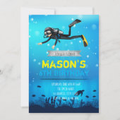 Scuba Diving Birthday party invitation (Front)
