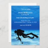Scuba diving birthday party invitation (Front/Back)