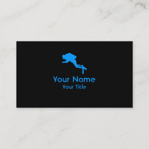Scuba Diving black blue custom business cards