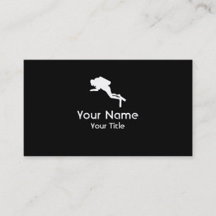 Scuba Diving black white custom business cards