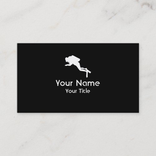 Scuba Diving black white custom business cards