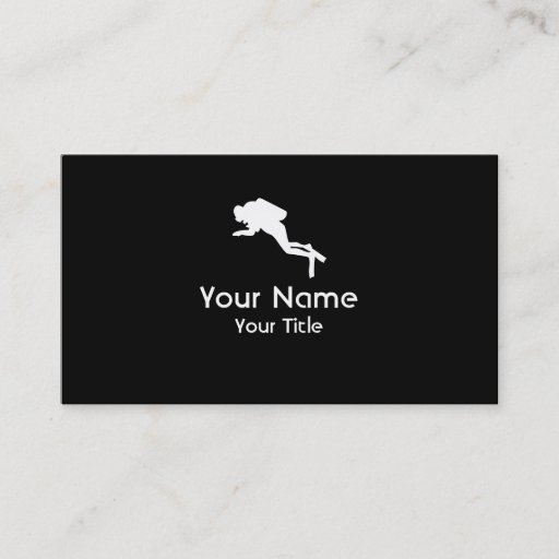 Customizable Scuba Diving black white custom business cards