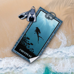 Scuba Diving Blue Sea Beach Towel