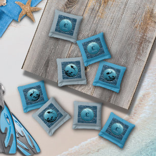 Scuba Diving Blue Sea Cornhole Bags