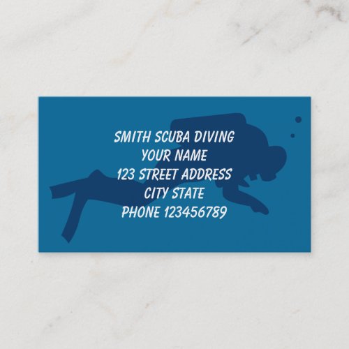 Scuba diving business cards
