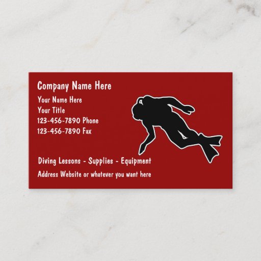 Customizable Scuba Diving Business Cards