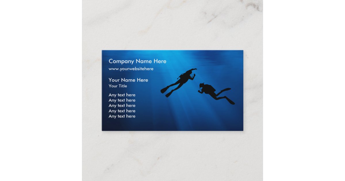 Scuba Diving Business Cards Template Zazzle