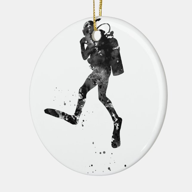 Scuba diving ceramic ornament (Left)