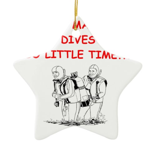 scuba diving ceramic ornament