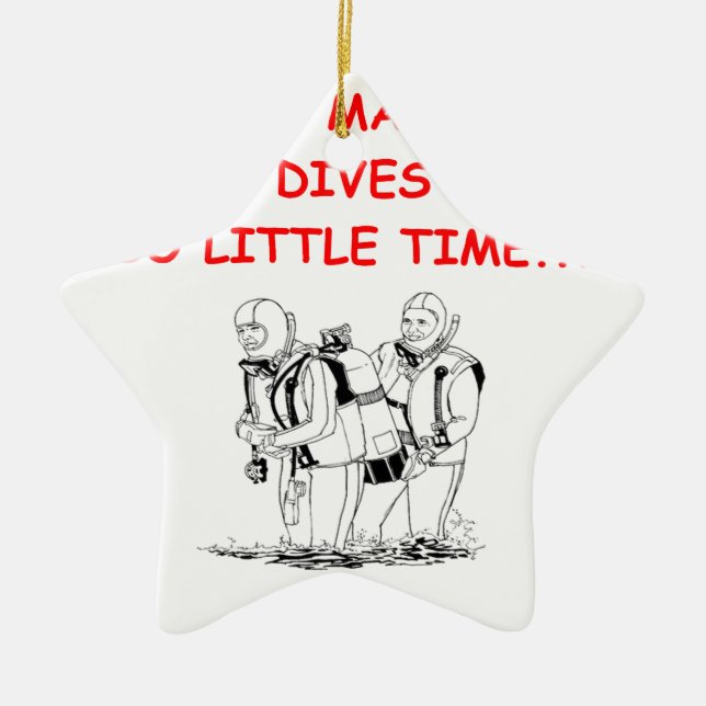 scuba diving ceramic ornament (Front)