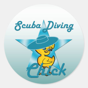 Scuba Diving Chick #7 Classic Round Sticker