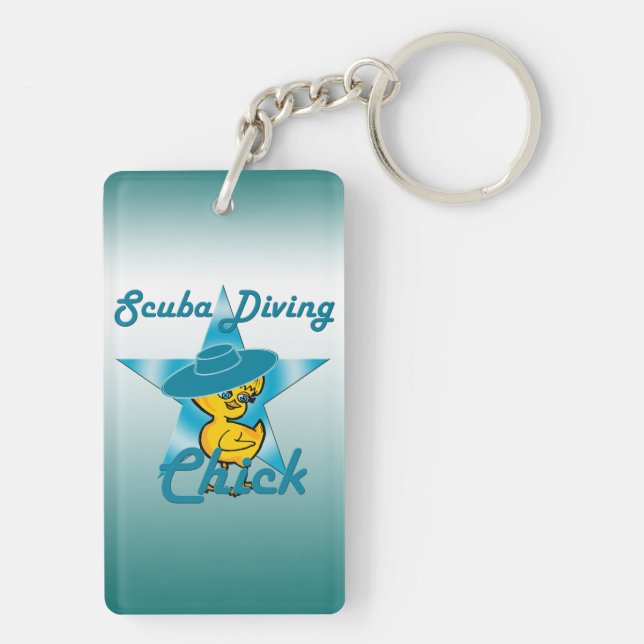 Scuba Diving Chick #7 Keychain (Back)