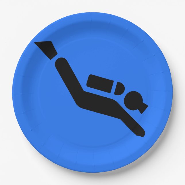Scuba Diving Design Paper Party Plate (Front)