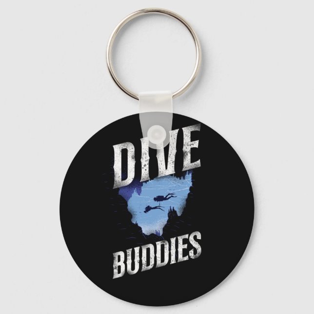 Scuba Diving Dive Buddies Keychain (Front)