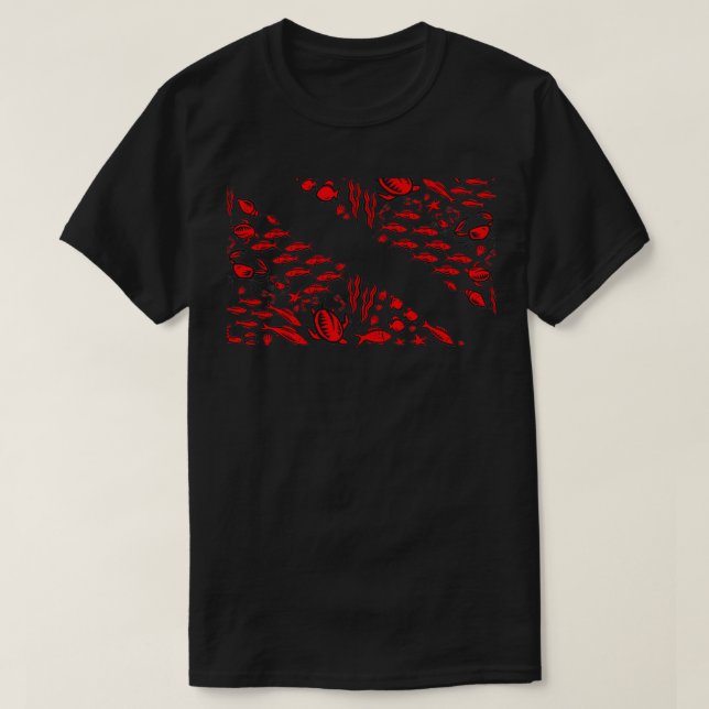 Scuba Diving Dive Flag graphic Ocean Lovers Sea pr T-Shirt (Design Front)