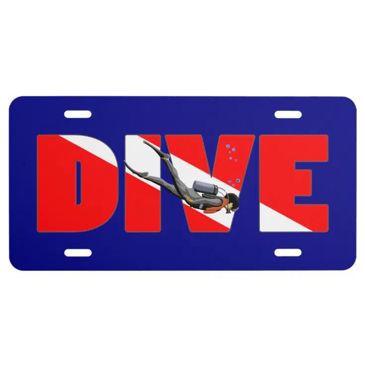 Scuba Diving DIVE License Plate Zazzle