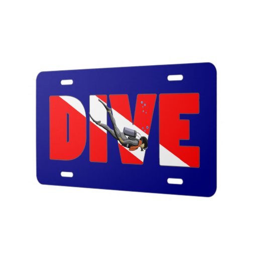 Scuba Diving DIVE License Plate Zazzle