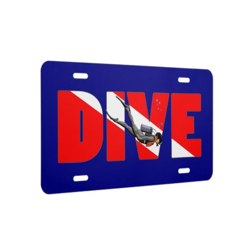 Scuba Diving DIVE License Plate | Zazzle