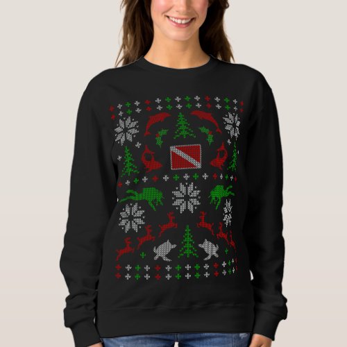 Scuba Diving Dive Ugly Christmas Sweater Diver